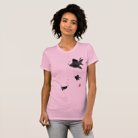 流れる破裂音目の金魚 Tシャツ (正面フル)