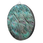 流れる緑の羽によって隠される青い目 ダーツボード (正面右)