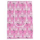 流れる美しいバラ垂直抱き枕 ミディアムペーパーバッグ (裏面)