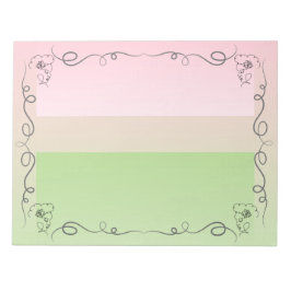 流れる美しい牡丹ラージメモ帳 ノートパッド