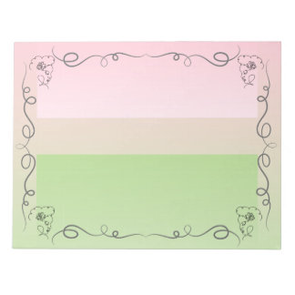 流れる美しい牡丹ラージメモ帳 ノートパッド