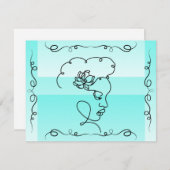 流れる美しい:アクアラインアートカ空白のード サンキューカード (正面/裏面)