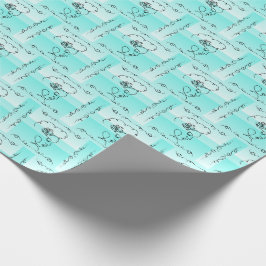 流れる美しい: Aqua Line Art Gift 転が Wrap ラッピングペーパー