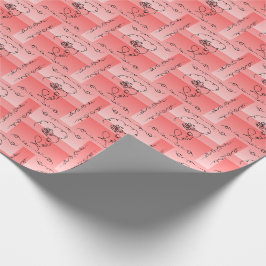 流れる美しい: Coral Line Art Gift 転が Wrap ラッピングペーパー