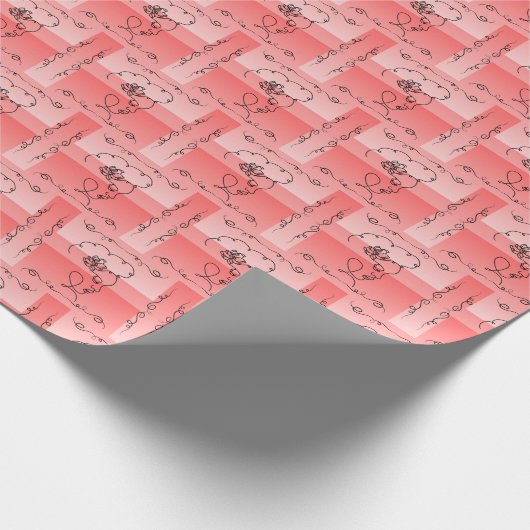 流れる美しい: Coral Line Art Gift 転が Wrap  ラッピングペーパー (角)