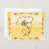 流れる美しい: Goldenrod Line Art 空白の Card サンキューカード (正面/裏面)