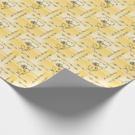 流れる美しい: Goldenrod Line Art Gift Wrap 転が ラッピングペーパー