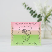 流れる美しい: Peony Line Art 空白の Card サンキューカード (スタンド正面)