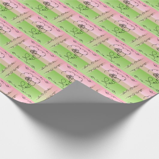 流れる美しい: Peony Line Art Gift 転が Wrap  ラッピングペーパー (角)