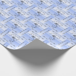 流れる美しい: Periwinkle Line Art Gift 転が Wrap ラッピングペーパー