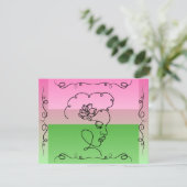 流れる美しい: Roselle Line Art 空白の Card サンキューカード (スタンド正面)