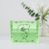 流れる美しい: Sage Line Art 空白の Card サンキューカード (スタンド正面)