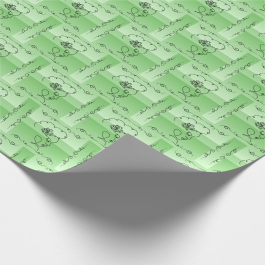 流れる美しい: Sage Line Art Gift 転が Wrap  ラッピングペーパー (角)