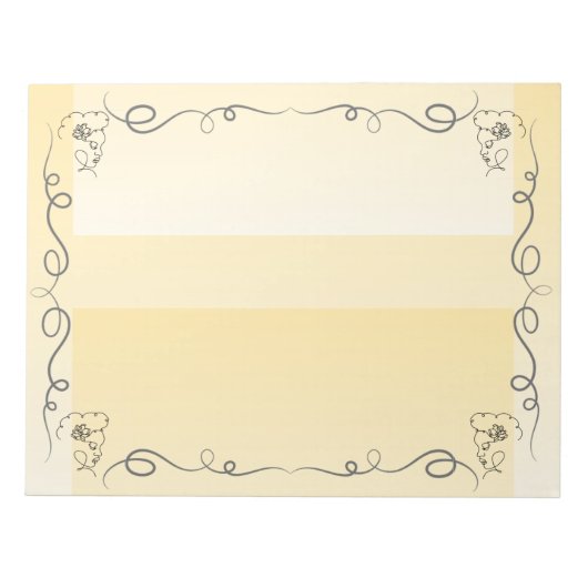 流れる美しいGoldenrod大きなメモ帳 ノートパッド (正面)