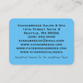 流れる美容師のサロンのプロフェッショナル 名刺 (裏面)