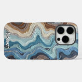 流れる色彩の波抽象芸術・アート Case-Mate iPhoneケース (裏面 (横))