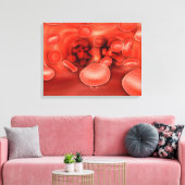 流れる赤血球の顕微鏡的見解 キャンバスプリント (インサイチュ (リビング))