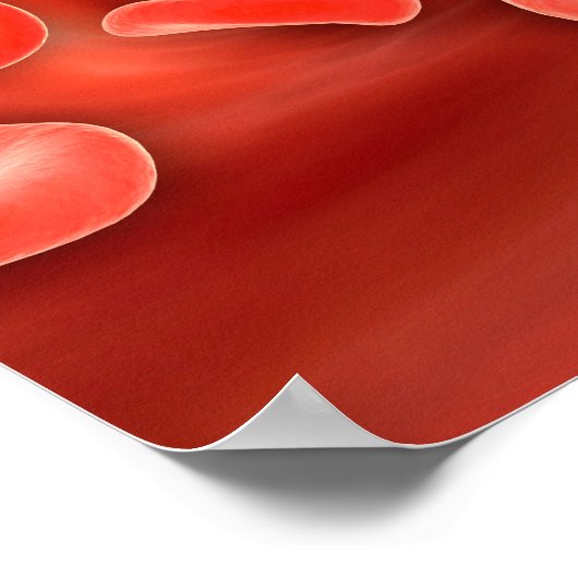 流れる赤血球の顕微鏡的見解 ポスター (角)