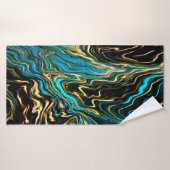 流れる金ゴールドブラックアクアバスタオル バスタオル (バスタオル)