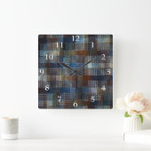 流れる金属織り スクエア壁時計 (ホーム)