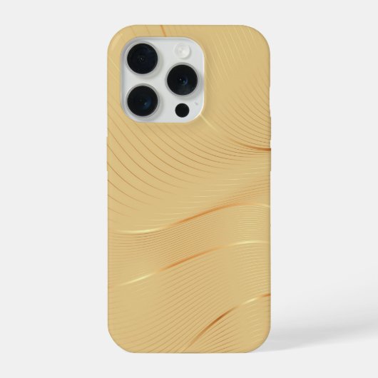 流れる金色のライン 高級抽象背景アート iPhoneケース (裏面)