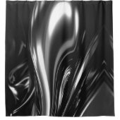 流れる銀金属 シャワーカーテン (正面)