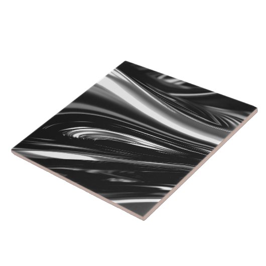 流れる銀金属 タイル (側面)