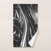 流れる銀金属 バスタオルセット (ハンドタオル)