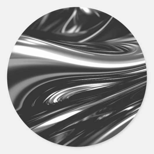 流れる銀金属 ラウンドシール (正面)
