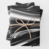 流れる銀金属 ラッピングペーパーシート (インサイチュ)