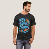 流れる錦鯉デザイン Tシャツ (正面フル)