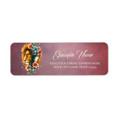 流れる長い髪の素敵な女性 ラベル (正面)