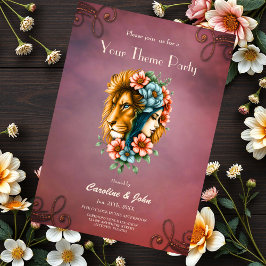 流れる長い髪の素敵な女性 招待状