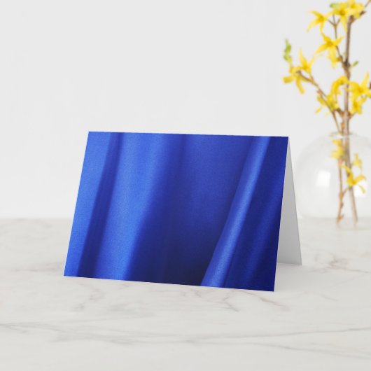 流れる青い絹生地の抽象芸術 カード (黄色い花)