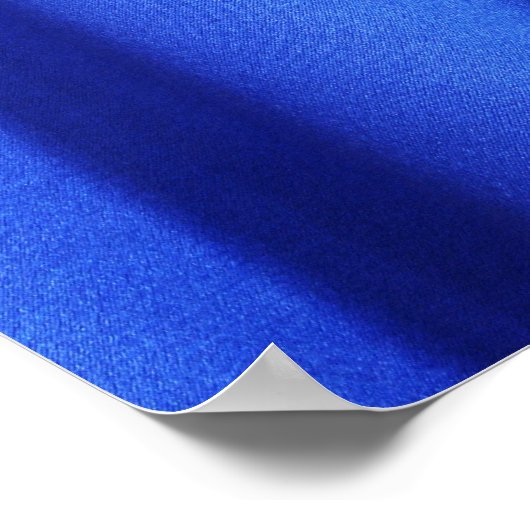 流れる青い絹織物抽象芸術 ポスター (角)