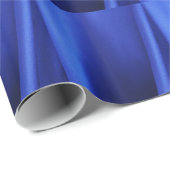 流れる青い絹織物抽象芸術 ラッピングペーパー (ロールコーナー)