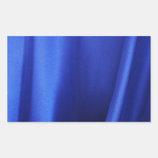 流れる青い絹織物抽象芸術 長方形シール (正面)