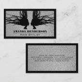 流れる髪 |グリッター |黒縁ど 名刺 (正面/裏面)