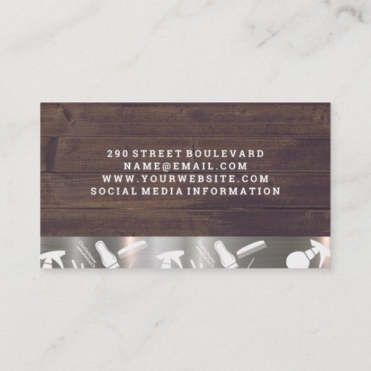 流れる髪 |スタイリストツール |金属（木材） 名刺 (裏面)