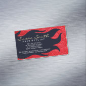 流れる髪 | レッドレザー | サロン マグネット名刺 (インサイチュ)