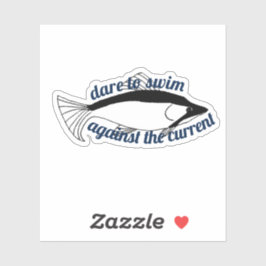 流れる魚に向かって泳やる気を起こさせるぐ シール