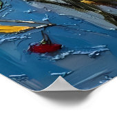 流れる鳥と開花 ポスター (角)