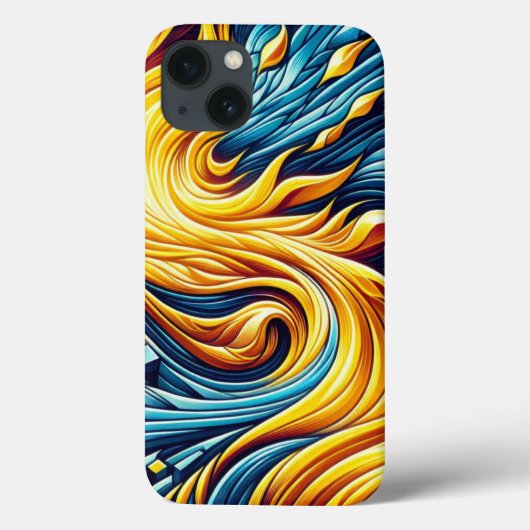 流れる黄色い火災氷の幾何学的パターン Case-Mate iPhoneケース (裏面)