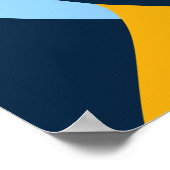 流れる黄色と青の波形 ポスター (角)