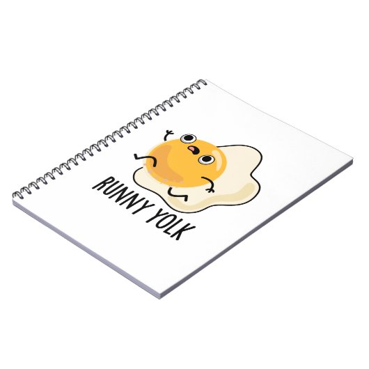 流れる黄身 面白い食べ物 卵のダジャレ ノートブック (左側)