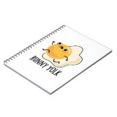 流れる黄身 面白い食べ物 卵ジョーク ノートブック (左側)