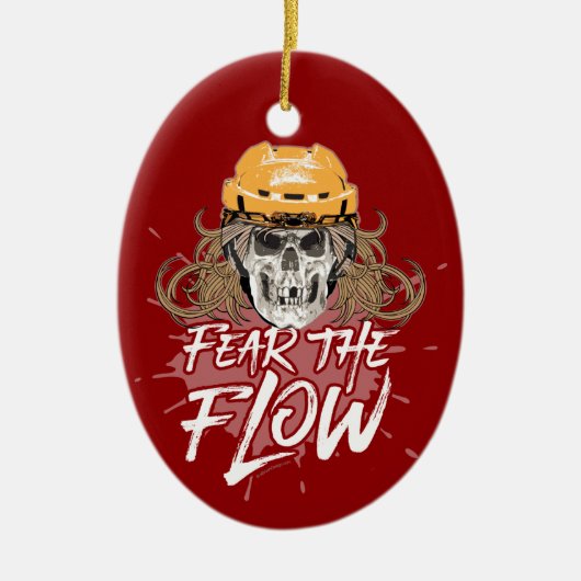 流れを恐れる(ホッケーヘア) セラミックオーナメント (正面)