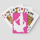 流れエレガントるガウンの女性のシルエット トランプ (裏面)