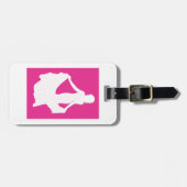 流れエレガントるガウンの女性のシルエット ラゲッジタグ (正面横)