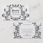 流れエレガントる美容師アポイントメントカード 予約カード (正面/裏面)